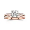 1.50ct Moissanite Engagement Ring 14K Rose Gold