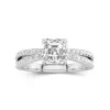 1.50ct Moissanite Engagement Ring 14K White Gold