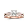 1.00ct Moissanite Engagement Ring 14K Rose Gold