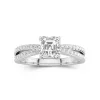 1.00ct Moissanite Engagement Ring 14K White Gold