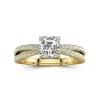 1.00ct Moissanite Engagement Ring 18K Gold