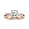 2.00ct Moissanite Engagement Ring 14K Rose Gold