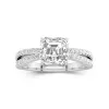 2.00ct Moissanite Engagement Ring 18K White Gold