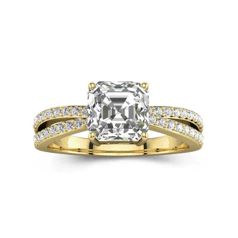 2.00ct Moissanite Engagement Ring 18K Gold