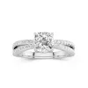 1.00ct Moissanite Engagement Ring 18K White Gold