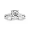 2.00ct Moissanite Engagement Ring 18K White Gold