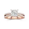 1.50ct Moissanite Engagement Ring 14K Rose Gold