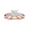 1.00ct Moissanite Engagement Ring 14K Rose Gold