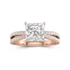 2.00ct Moissanite Engagement Ring 14K Rose Gold