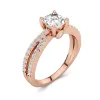 1.50ct Moissanite Engagement Ring 14K Rose Gold