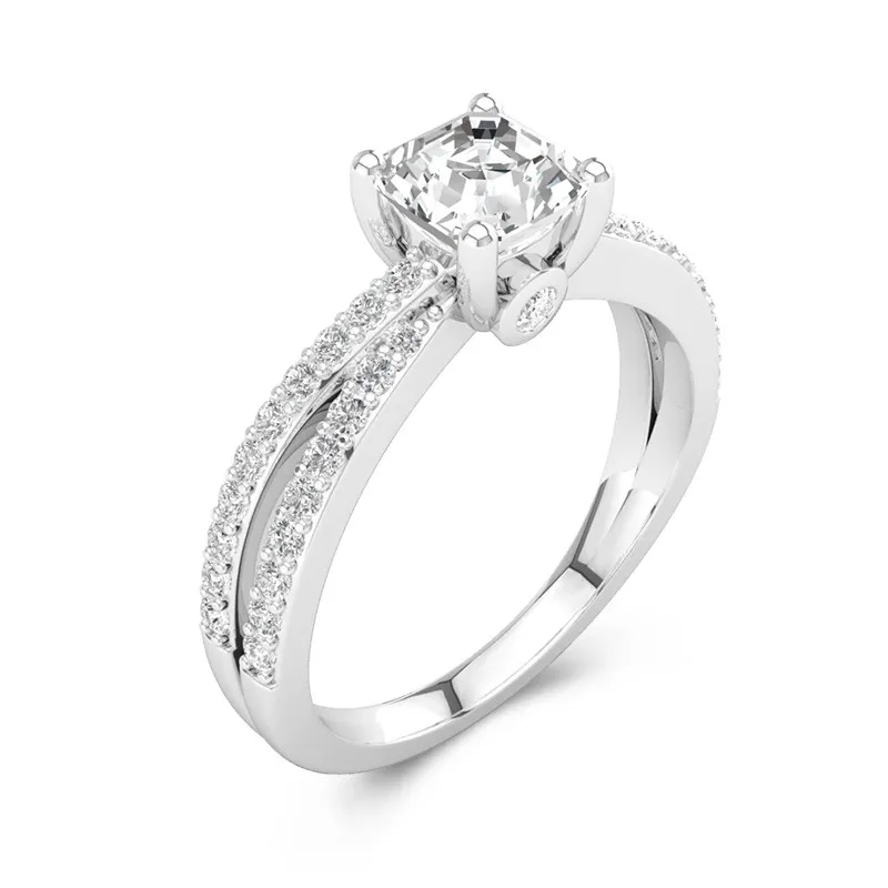 2.00ct Moissanite Bague de fiançailles Platine