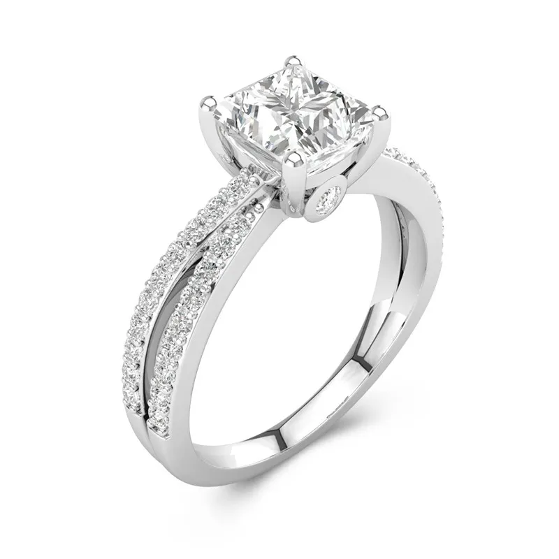 1.50ct Moissanite Engagement Ring 14K White Gold