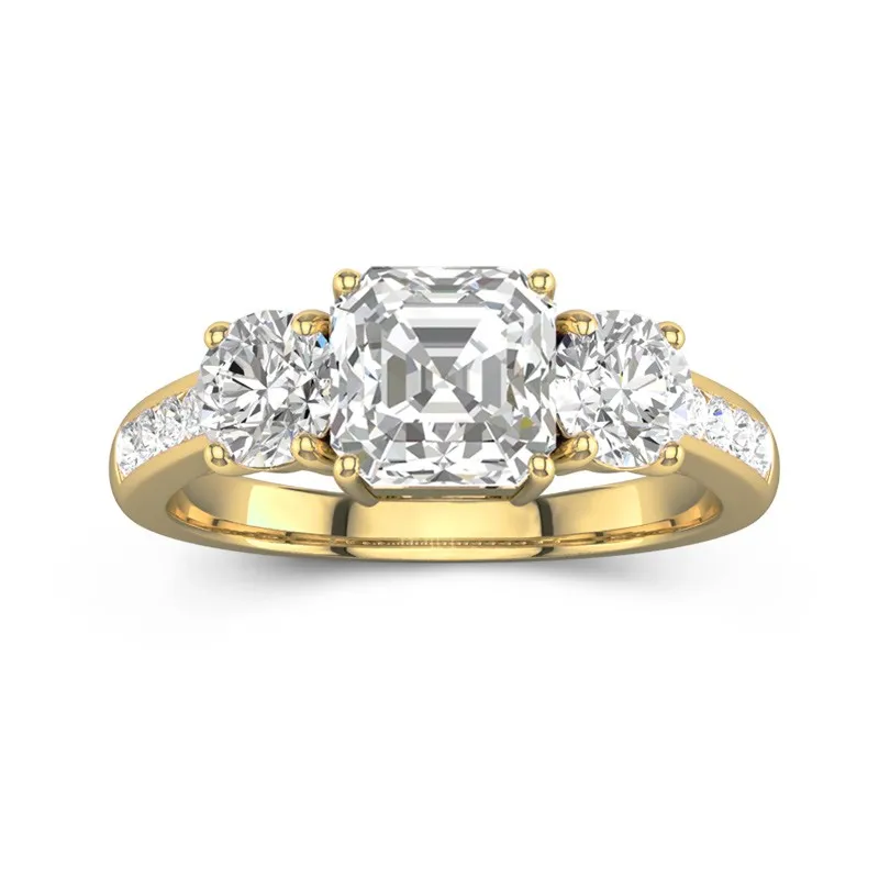 Glory Asscher 1.50ct Moissanite Engagement Ring