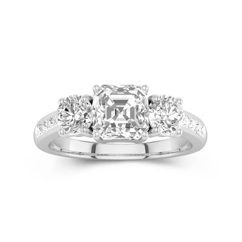 Glory Asscher 1.00ct Moissanite Engagement Ring