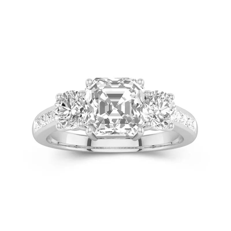 Glory Asscher 2.00ct Moissanite Engagement Ring
