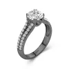 925 Sterling Silver Pavé Split Shank Engagement Ring