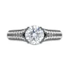 925 Sterling Silver Pavé Split Shank Engagement Ring