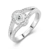 14K White Gold Moissanite Engagement Ring