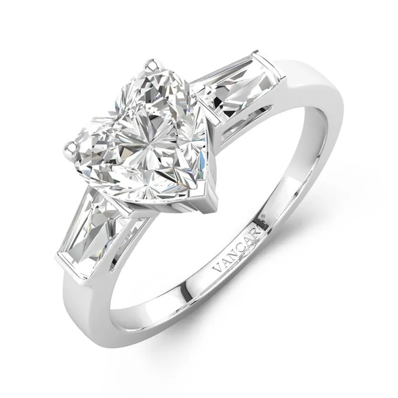 14K White Gold Moissanite Engagement Ring