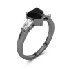 Noir Zircon cubique Bague de fiançailles