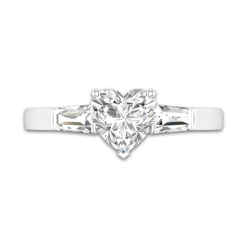 14K White Gold Moissanite Engagement Ring