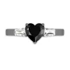 Noir Zircon cubique Bague de fiançailles