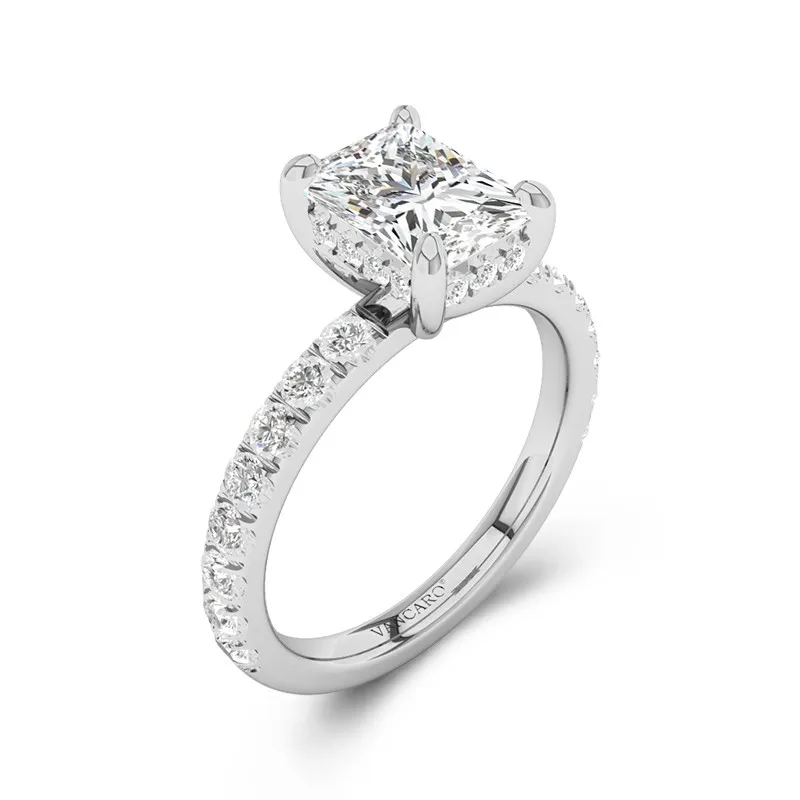 14K White Gold Moissanite Engagement Ring