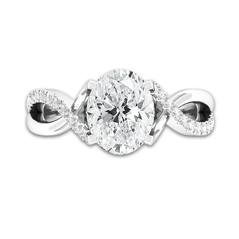 Classic Oval 3.00ct Moissanite Engagement Ring
