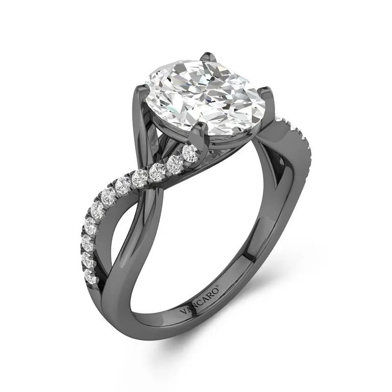 925 Sterling Silver Prong Criss Cross Engagement Ring