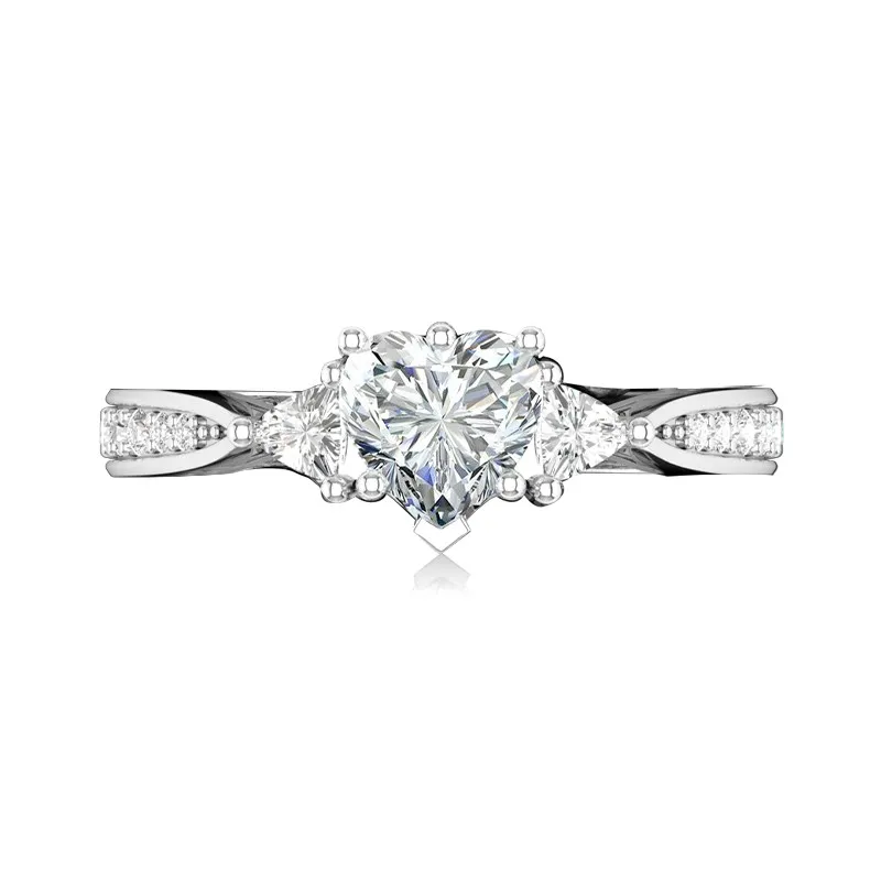 18K White Gold Moissanite Engagement Ring