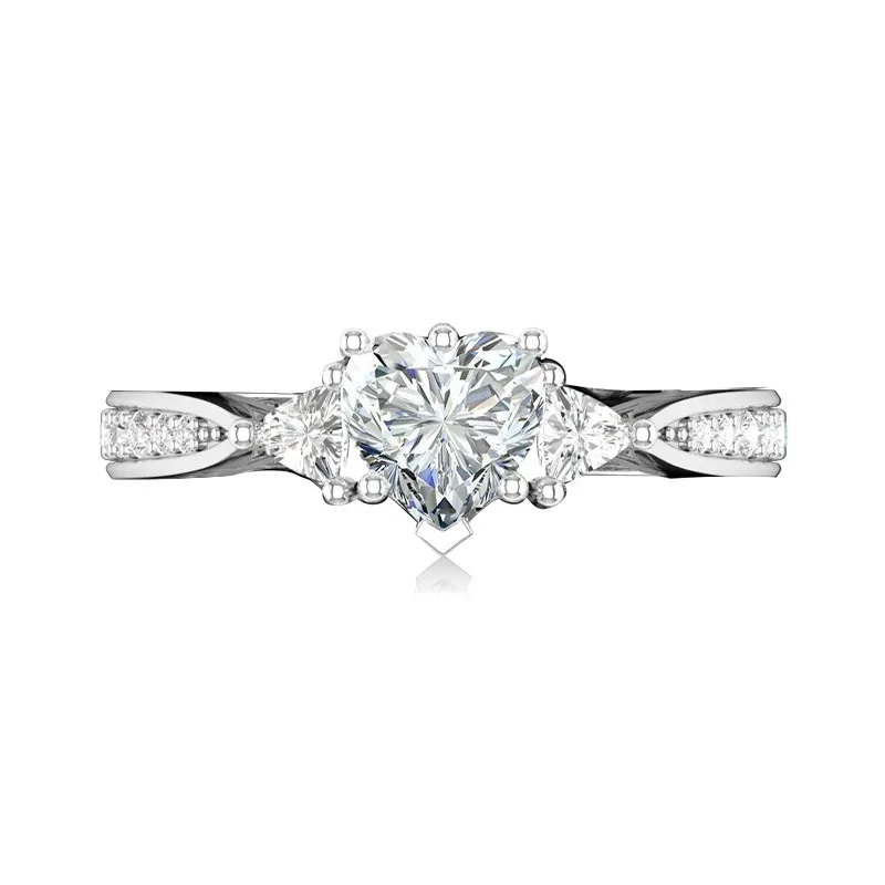 Dainty 0.75ct Moissanite Engagement Ring in 925 Sterling Silver