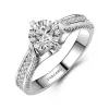 2.00ct Moissanite Engagement Ring 14K White Gold