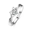 14K White Gold Moissanite Engagement Ring