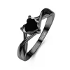 Black Cubic Zirconia Engagement Ring