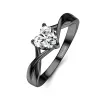 925 Sterling Silver Solitaire Split Shank Engagement Ring