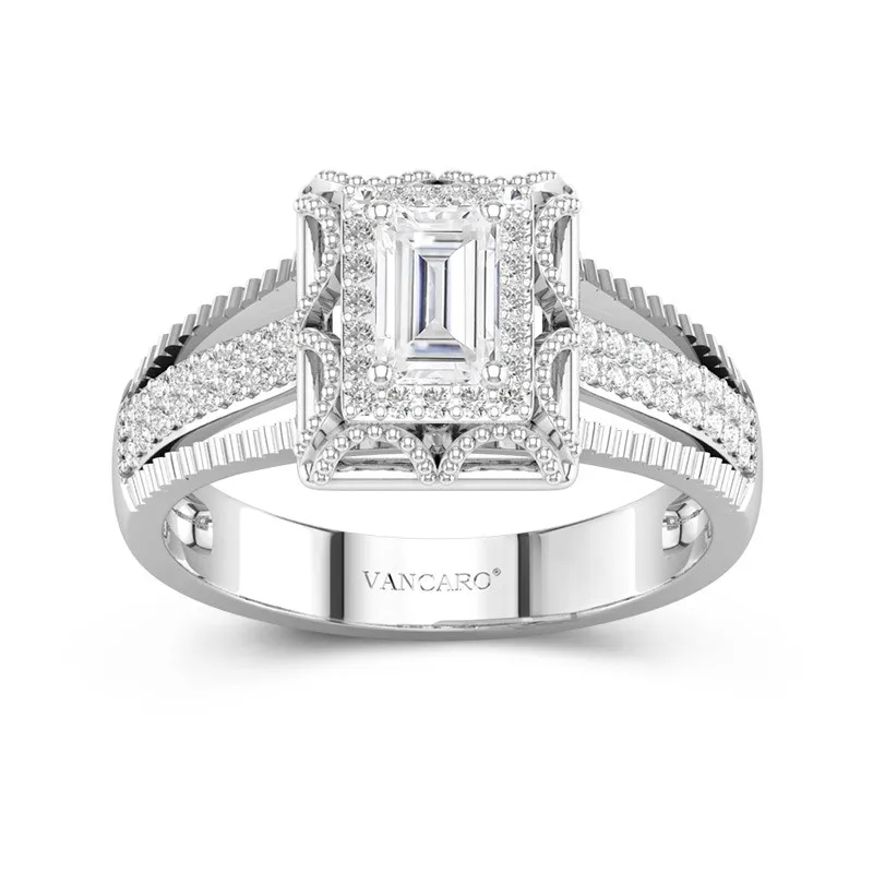 Platinum Moissanite Engagement Ring