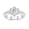 Argent sterling 925 Moissanite Bague de fiançailles