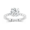 Beaded Flush Engagement Ring 3.00ct Moissanite