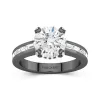 925 Sterling Silver Prong Channel Engagement Ring