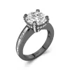 925 Sterling Silver Prong Channel Engagement Ring