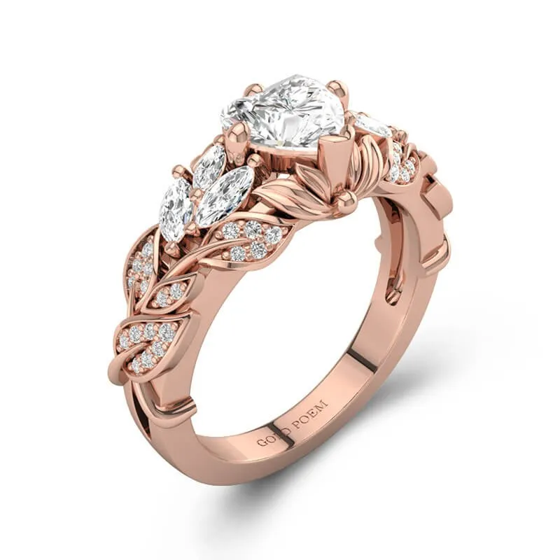 0.75ct Moissanite Engagement Ring 14K Rose Gold