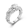 0.75ct Moissanite Engagement Ring 14K White Gold