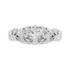 0.75ct Moissanite Engagement Ring 14K White Gold