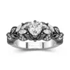 925 Sterling Silver Pavé Traditional Shank Engagement Ring