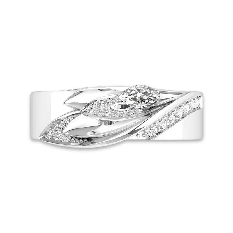 Unique Glory Wing Moissanite Wedding Band