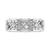 Antique Blossom Daisy Embossed Moissanite Wedding Ring