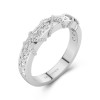 Wide Beaded Moissanite Wedding Ring