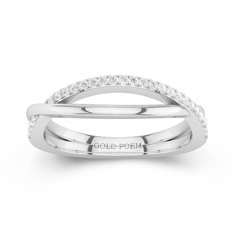 925 Sterling Silver Criss Cross Wedding Ring