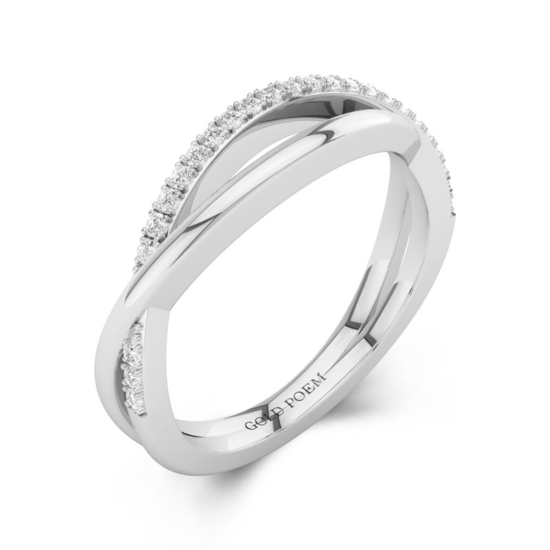 925 Sterling Silver Criss Cross Wedding Ring