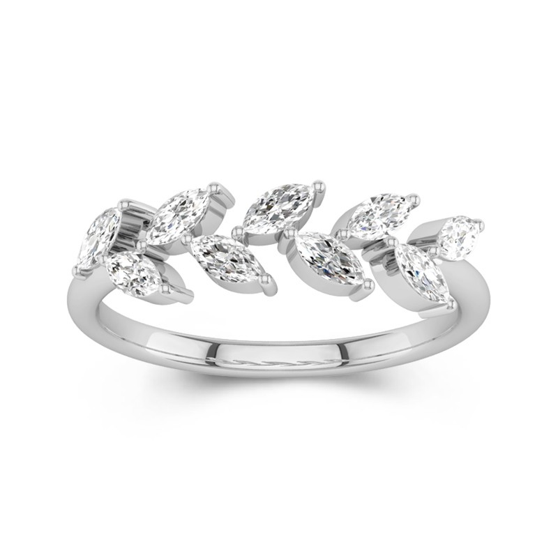 Nature Gracieux Feuille Moissanite Bague de mariage